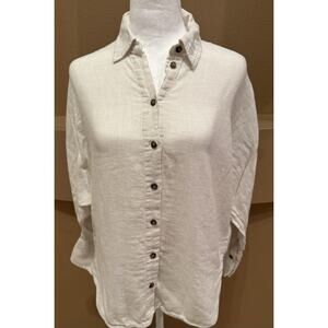 Madewell Women’s Cream Button-Up Shirt Size M